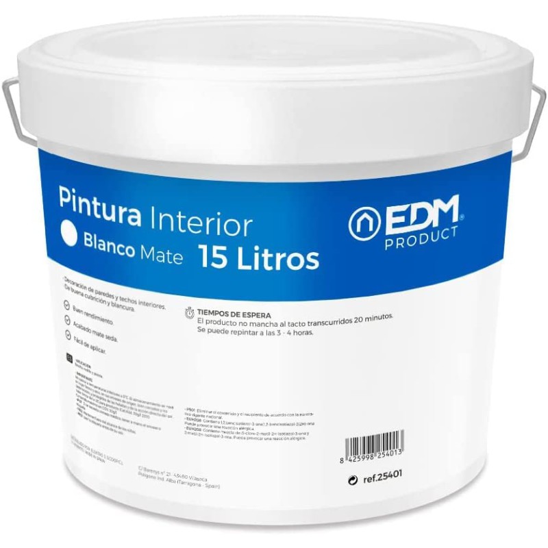 PINTURA BLANCA MATE EDM 15 LT